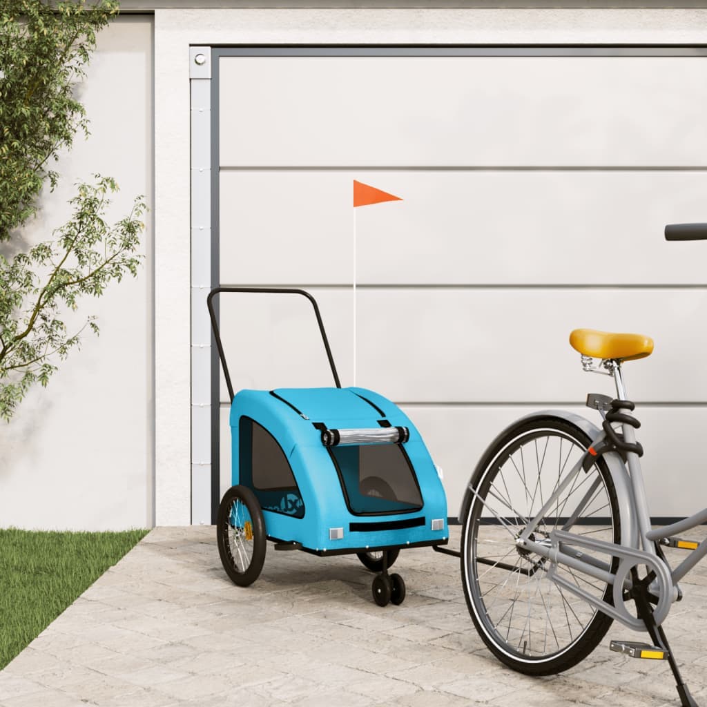 Rimorchio da Bici per Animali Blu Oxford e Ferro — miniatura 1 di 12