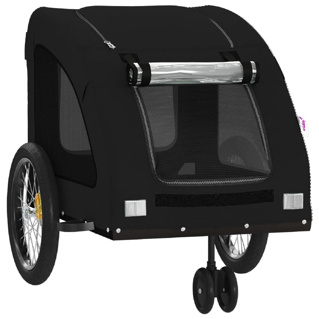 Rimorchio da Bici per Animali Nero Oxford e Ferro — miniatura 4 di 12