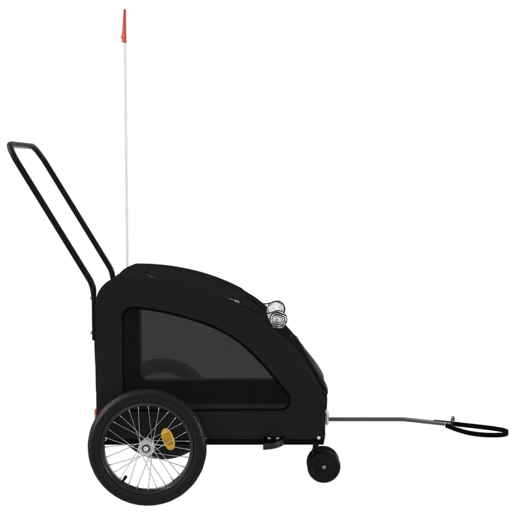 Rimorchio da Bici per Animali Nero Oxford e Ferro — miniatura 5 di 12