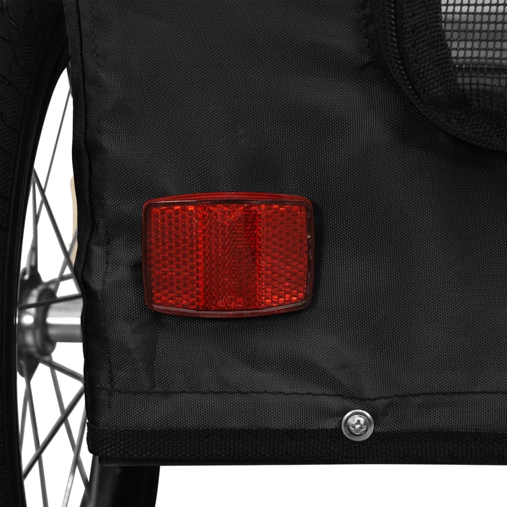 Rimorchio da Bici per Animali Nero Oxford e Ferro — miniatura 10 di 12