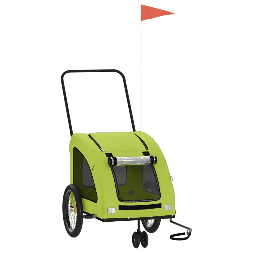 Rimorchio da Bici per Animali Verde Oxford e Ferro — miniatura 2 di 12
