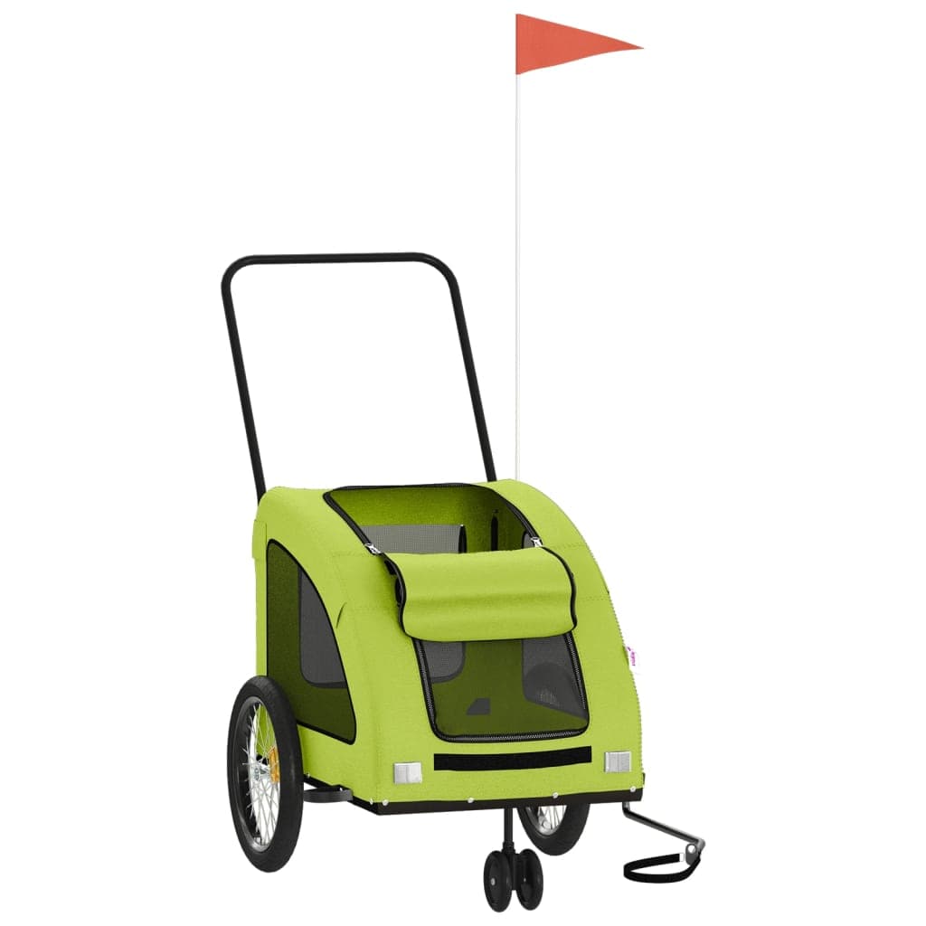 Rimorchio da Bici per Animali Verde Oxford e Ferro — miniatura 3 di 12