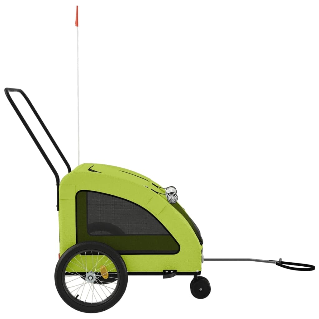 Rimorchio da Bici per Animali Verde Oxford e Ferro — miniatura 5 di 12
