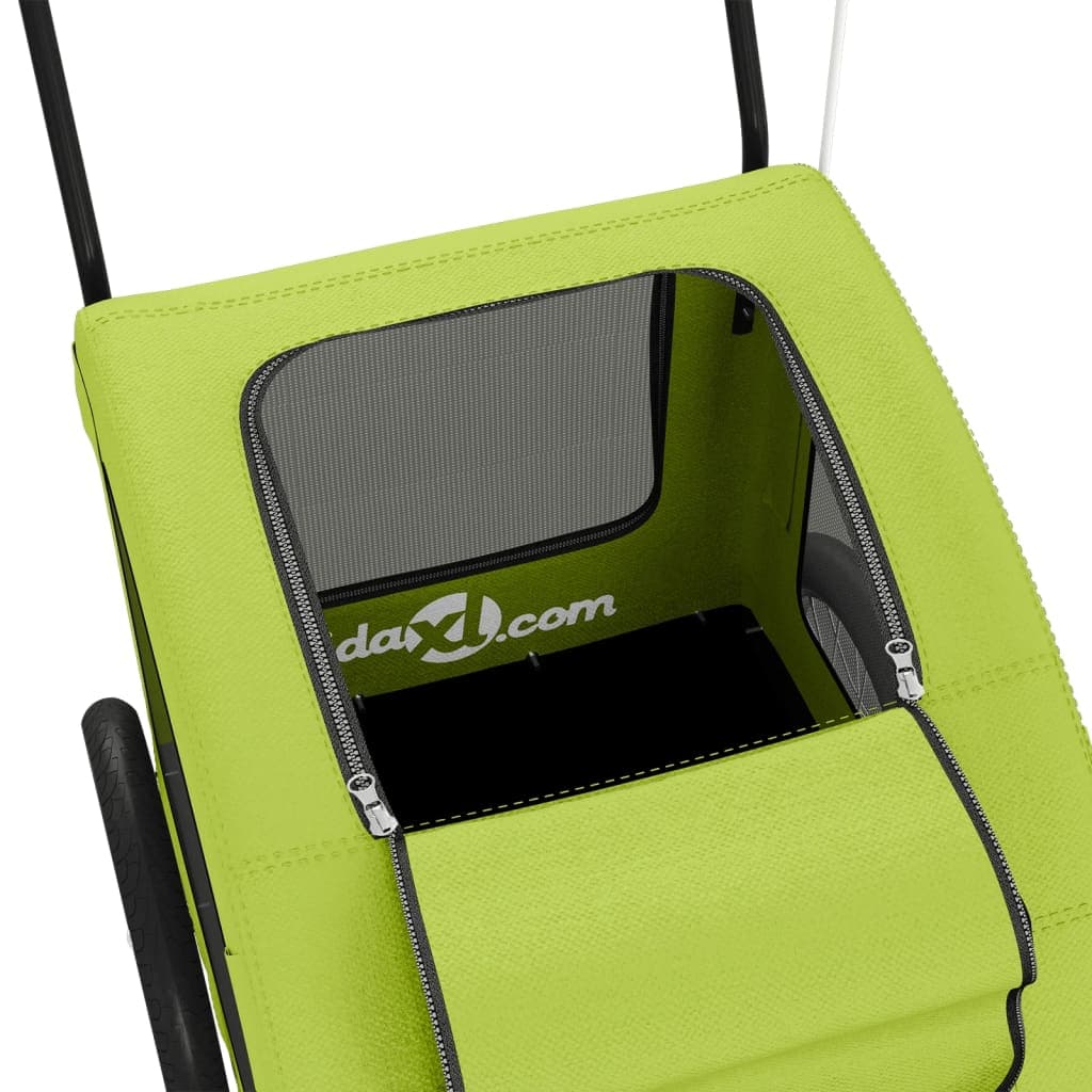 Rimorchio da Bici per Animali Verde Oxford e Ferro — miniatura 9 di 12