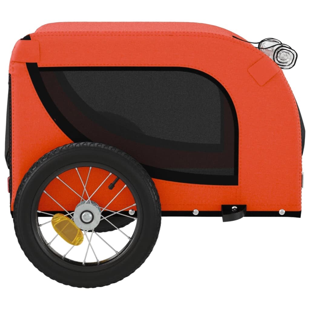 Rimorchio da Bici per Animali Arancione e Nero Oxford e Ferro — miniatura 5 di 10