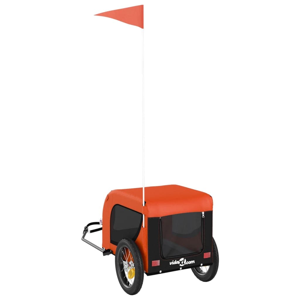 Rimorchio da Bici per Animali Arancione e Nero Oxford e Ferro — miniatura 6 di 10