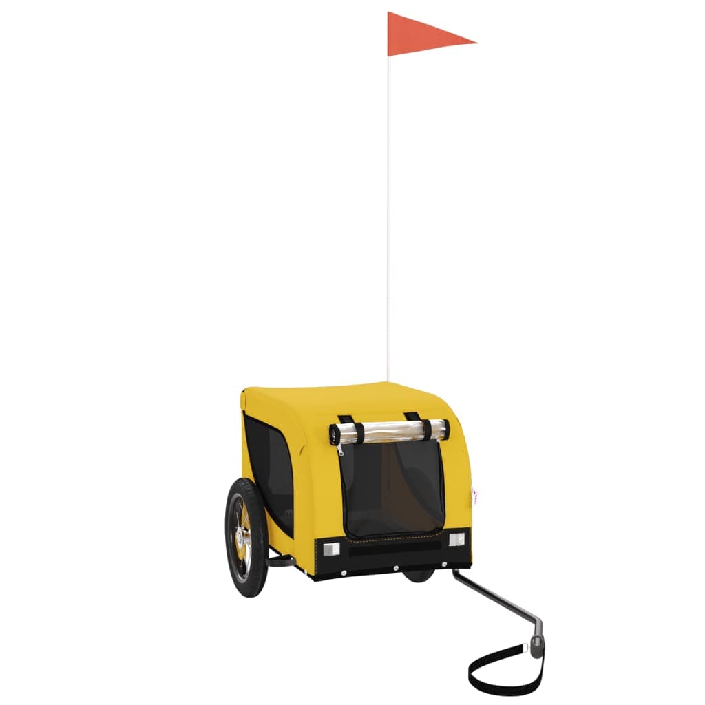 Rimorchio da Bici per Animali Giallo e Nero Oxford e Ferro — miniatura 2 di 9