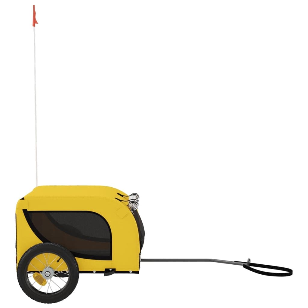 Rimorchio da Bici per Animali Giallo e Nero Oxford e Ferro — miniatura 4 di 9