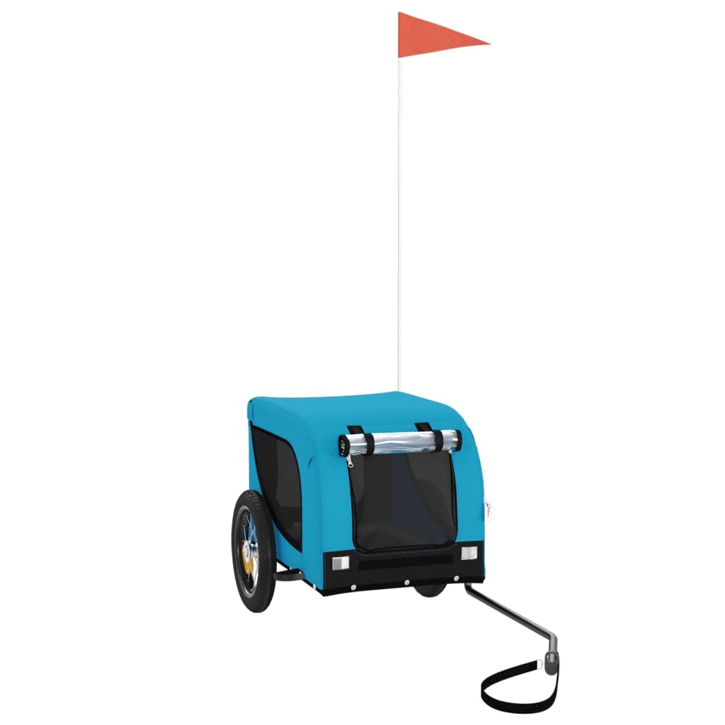 Rimorchio da Bici per Animali Blu e Nero Oxford e Ferro — miniatura 2 di 10