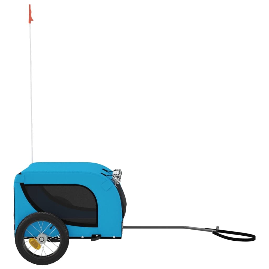 Rimorchio da Bici per Animali Blu e Nero Oxford e Ferro — miniatura 4 di 10