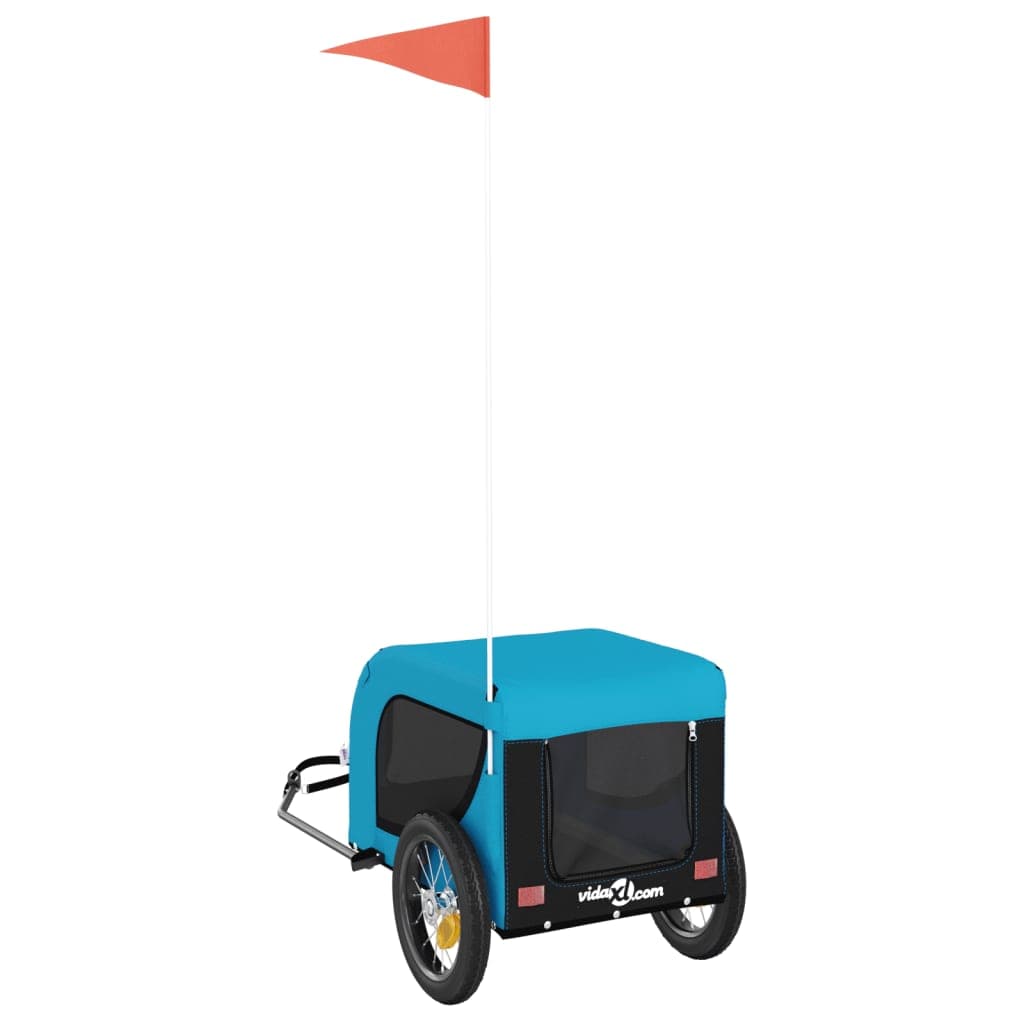 Rimorchio da Bici per Animali Blu e Nero Oxford e Ferro — miniatura 6 di 10