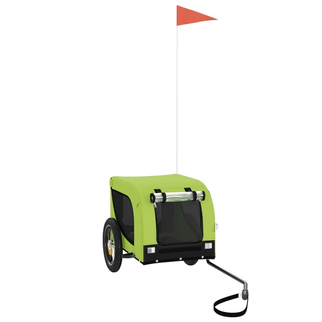 Rimorchio da Bici per Animali Verde e Nero Oxford e Ferro — miniatura 2 di 10