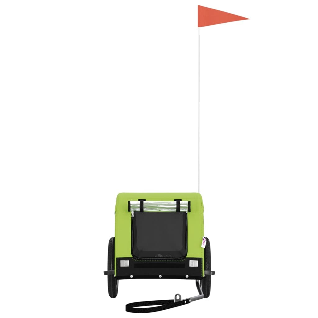 Rimorchio da Bici per Animali Verde e Nero Oxford e Ferro — miniatura 3 di 10