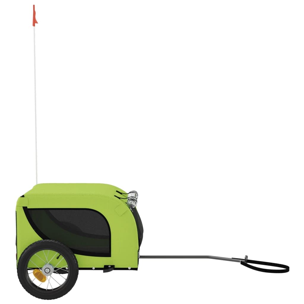 Rimorchio da Bici per Animali Verde e Nero Oxford e Ferro — miniatura 4 di 10