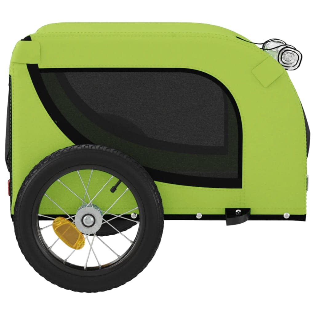 Rimorchio da Bici per Animali Verde e Nero Oxford e Ferro — miniatura 5 di 10