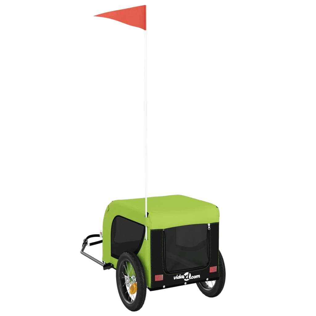 Rimorchio da Bici per Animali Verde e Nero Oxford e Ferro — miniatura 6 di 10