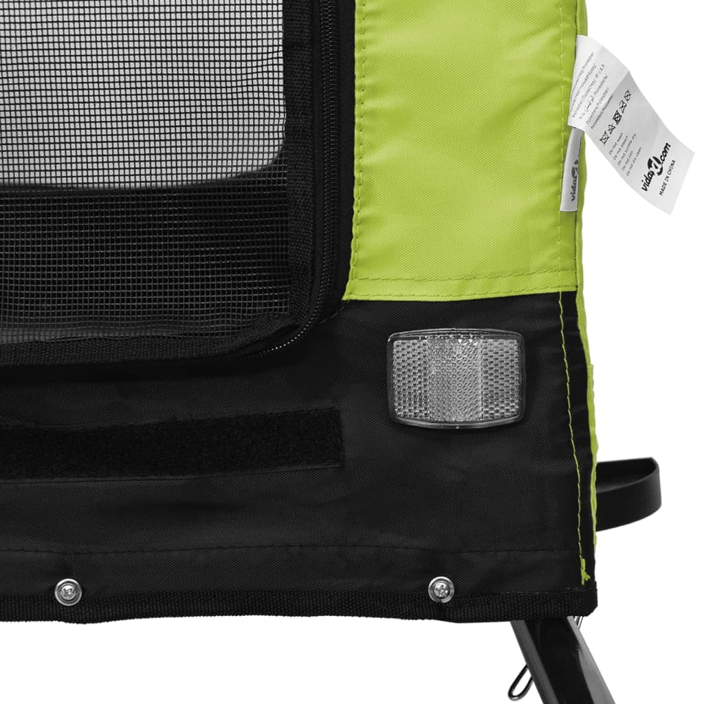 Rimorchio da Bici per Animali Verde e Nero Oxford e Ferro — miniatura 8 di 10
