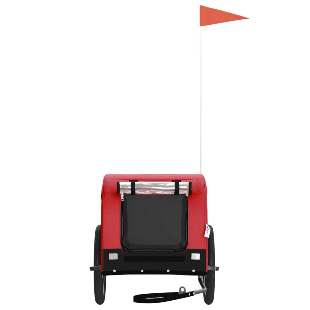 Rimorchio da Bici per Animali Rosso e Nero Oxford e Ferro — miniatura 3 di 10
