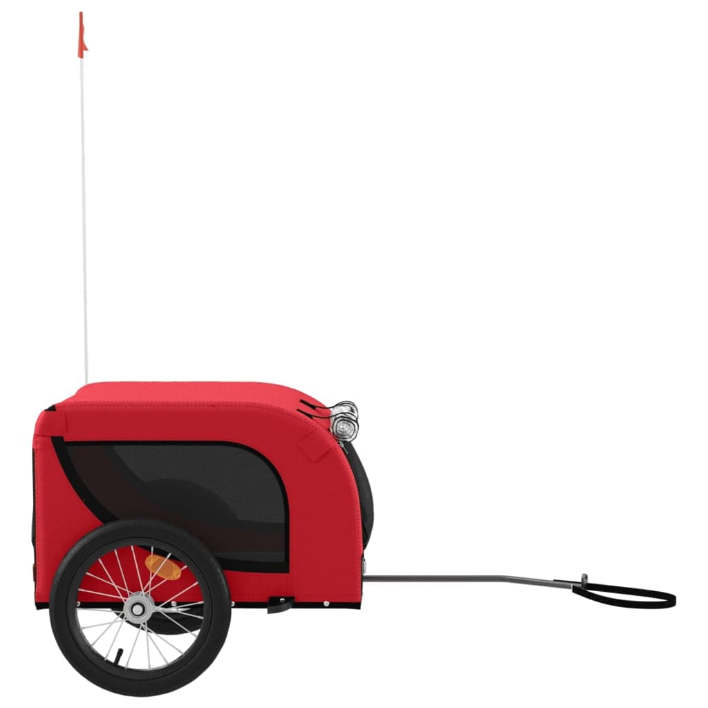 Rimorchio da Bici per Animali Rosso e Nero Oxford e Ferro — miniatura 4 di 10