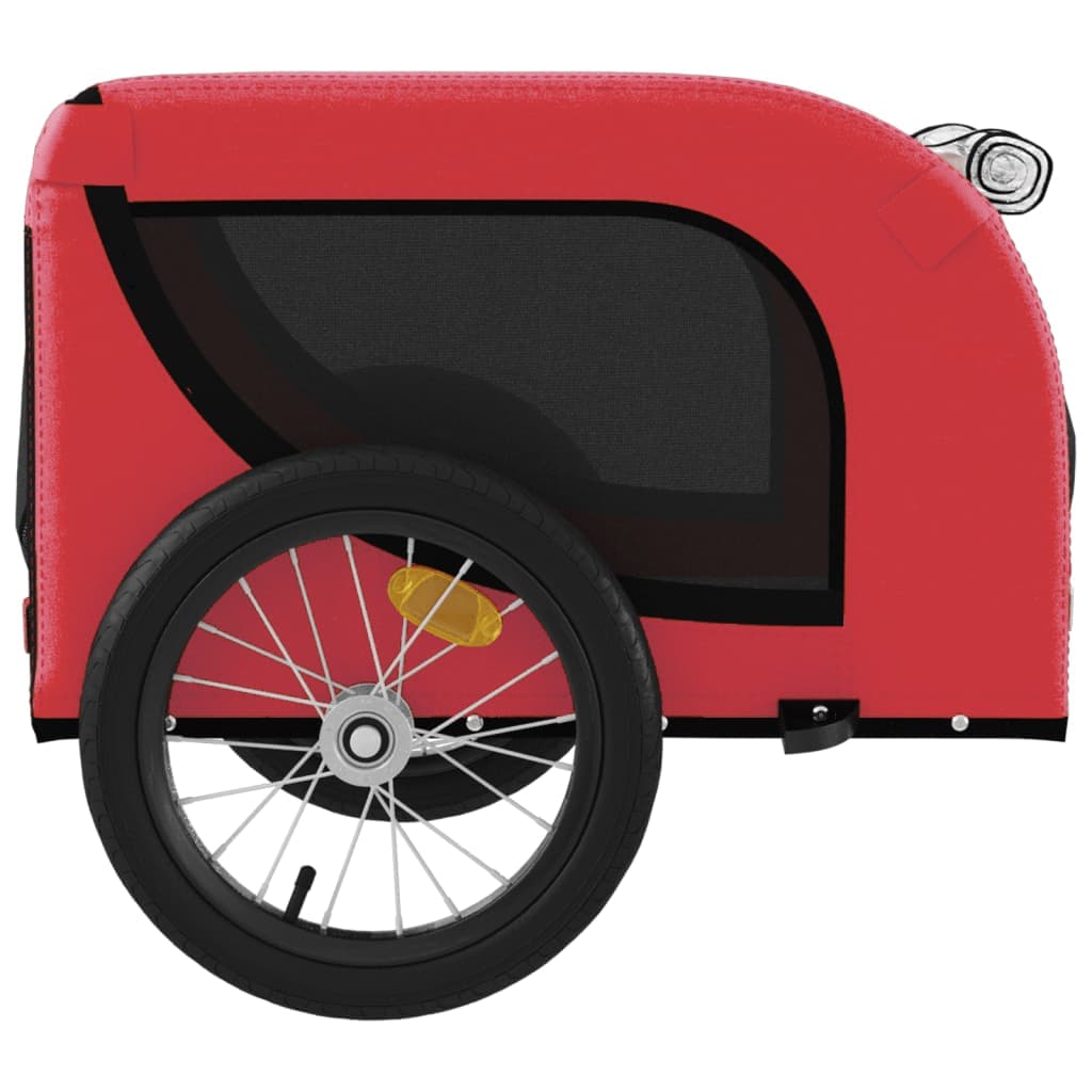 Rimorchio da Bici per Animali Rosso e Nero Oxford e Ferro — miniatura 5 di 10