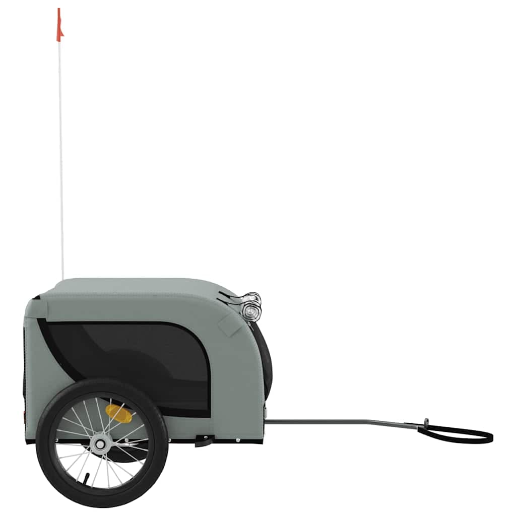 Rimorchio da Bici per Animali Grigio e Nero Oxford e Ferro — miniatura 4 di 10