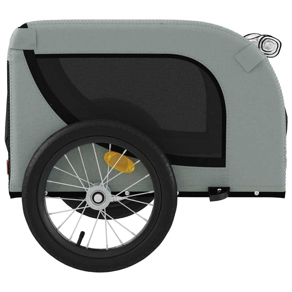Rimorchio da Bici per Animali Grigio e Nero Oxford e Ferro — miniatura 5 di 10