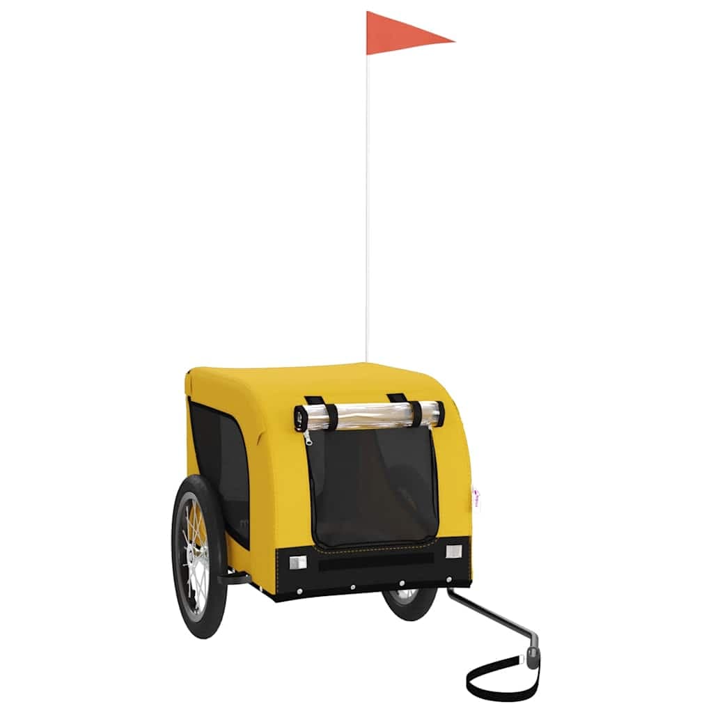 Rimorchio da Bici per Animali Giallo e Nero Oxford e Ferro — miniatura 2 di 10