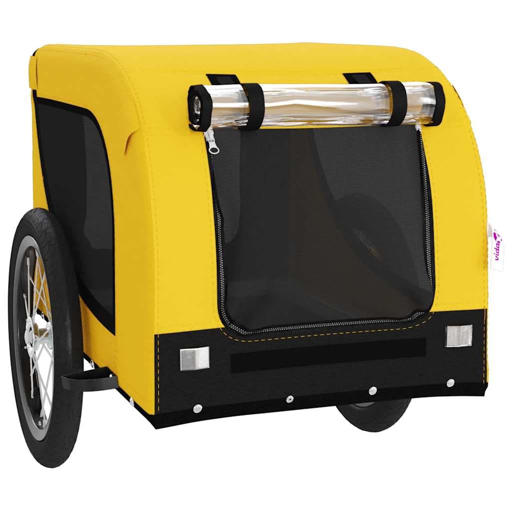 Rimorchio da Bici per Animali Giallo e Nero Oxford e Ferro — miniatura 3 di 10