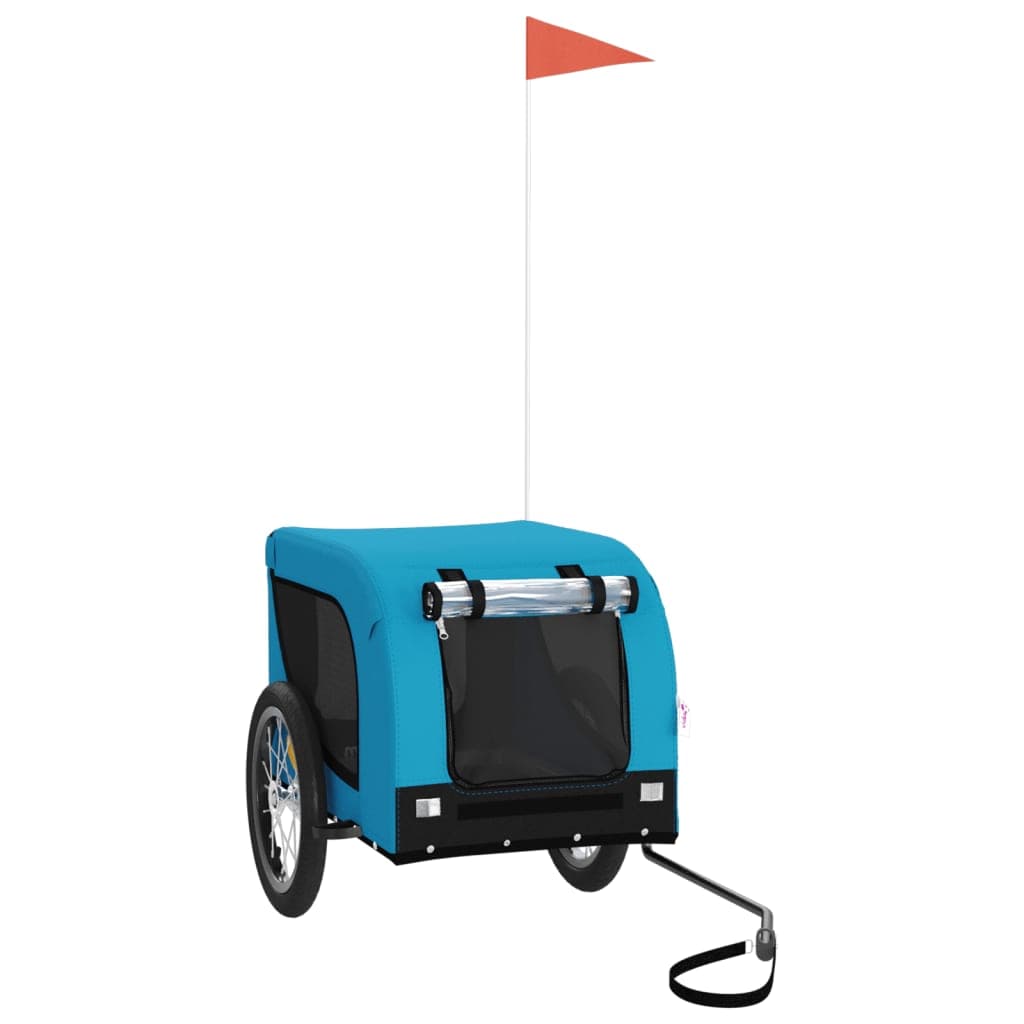 Rimorchio da Bici per Animali Blu e Nero Oxford e Ferro — miniatura 2 di 8