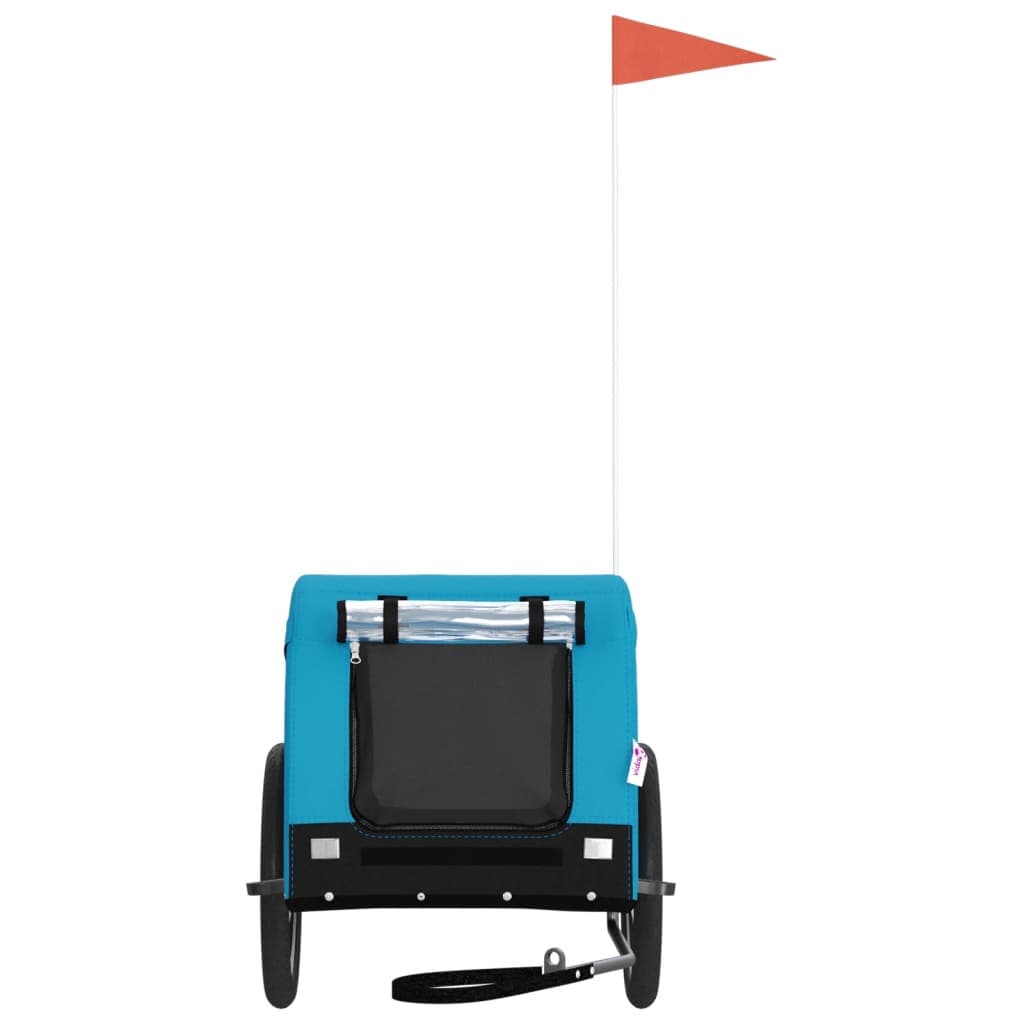 Rimorchio da Bici per Animali Blu e Nero Oxford e Ferro — miniatura 3 di 8