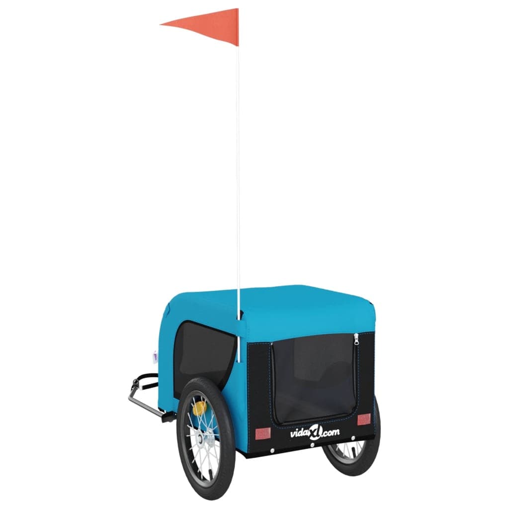 Rimorchio da Bici per Animali Blu e Nero Oxford e Ferro — miniatura 4 di 8