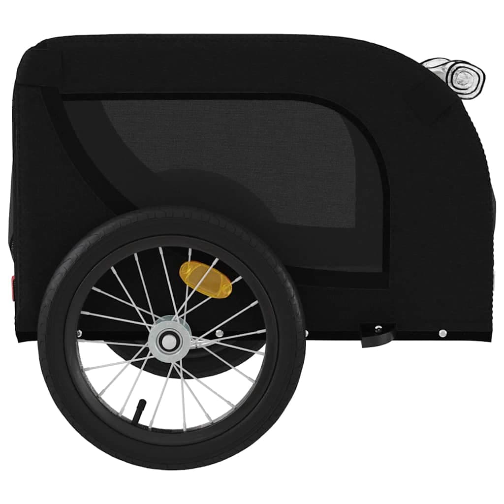 Rimorchio da Bici per Animali Nero Oxford e Ferro — miniatura 5 di 10