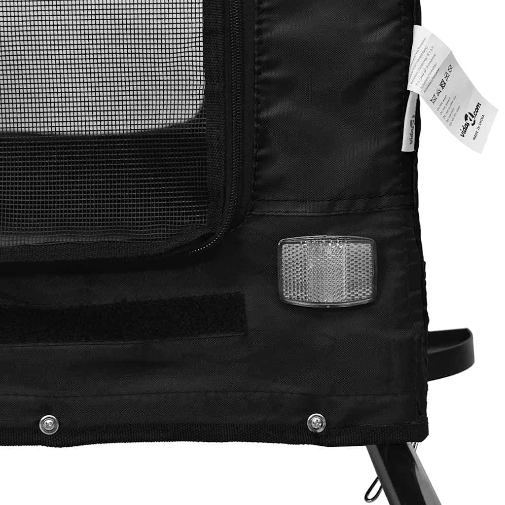 Rimorchio da Bici per Animali Nero Oxford e Ferro — miniatura 8 di 10