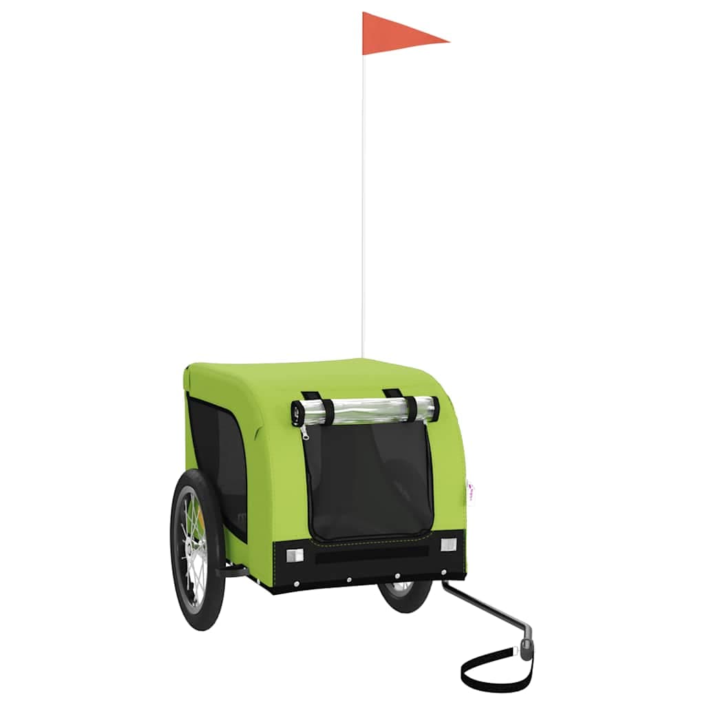 Rimorchio da Bici per Animali Verde e Nero Oxford e Ferro — miniatura 2 di 10