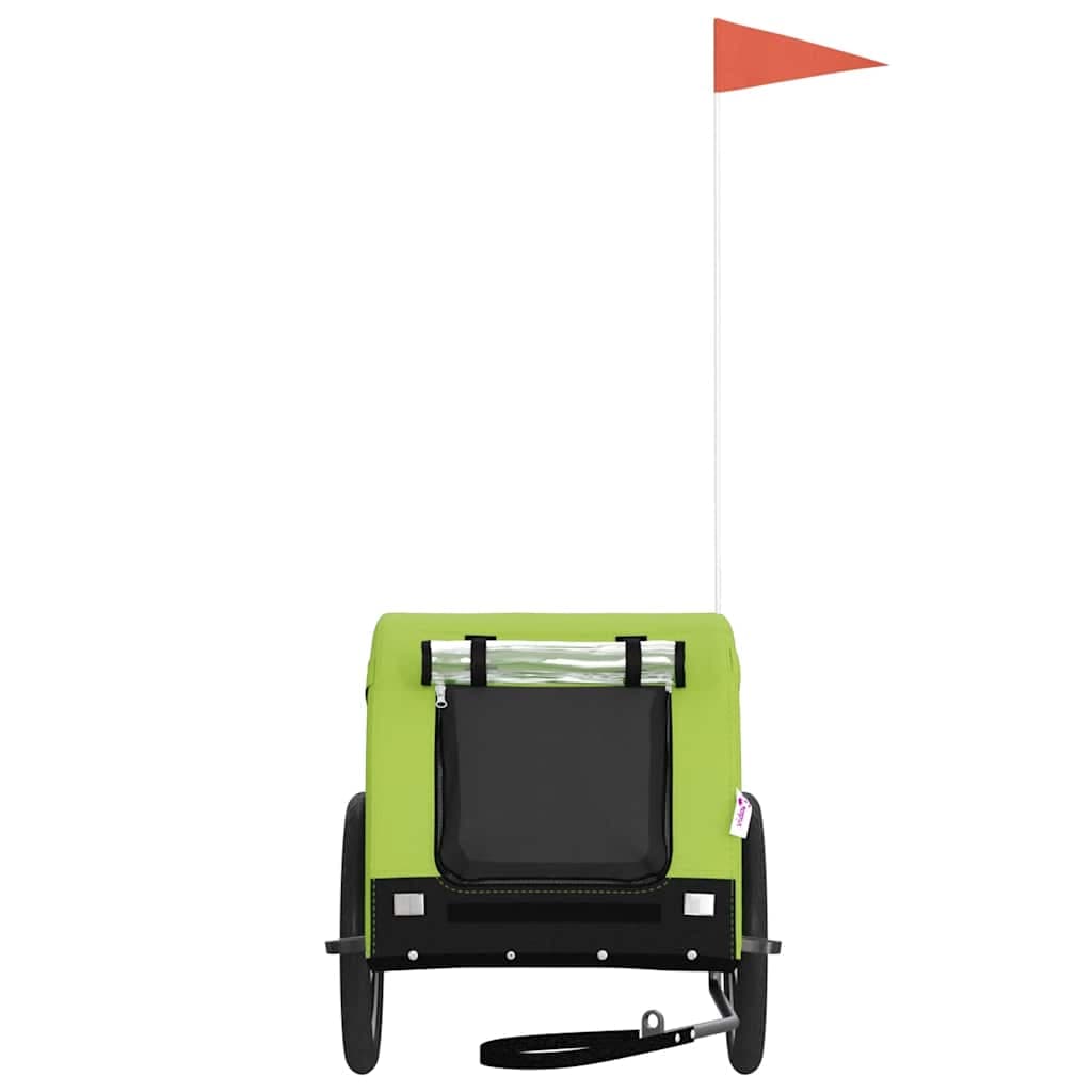 Rimorchio da Bici per Animali Verde e Nero Oxford e Ferro — miniatura 3 di 10