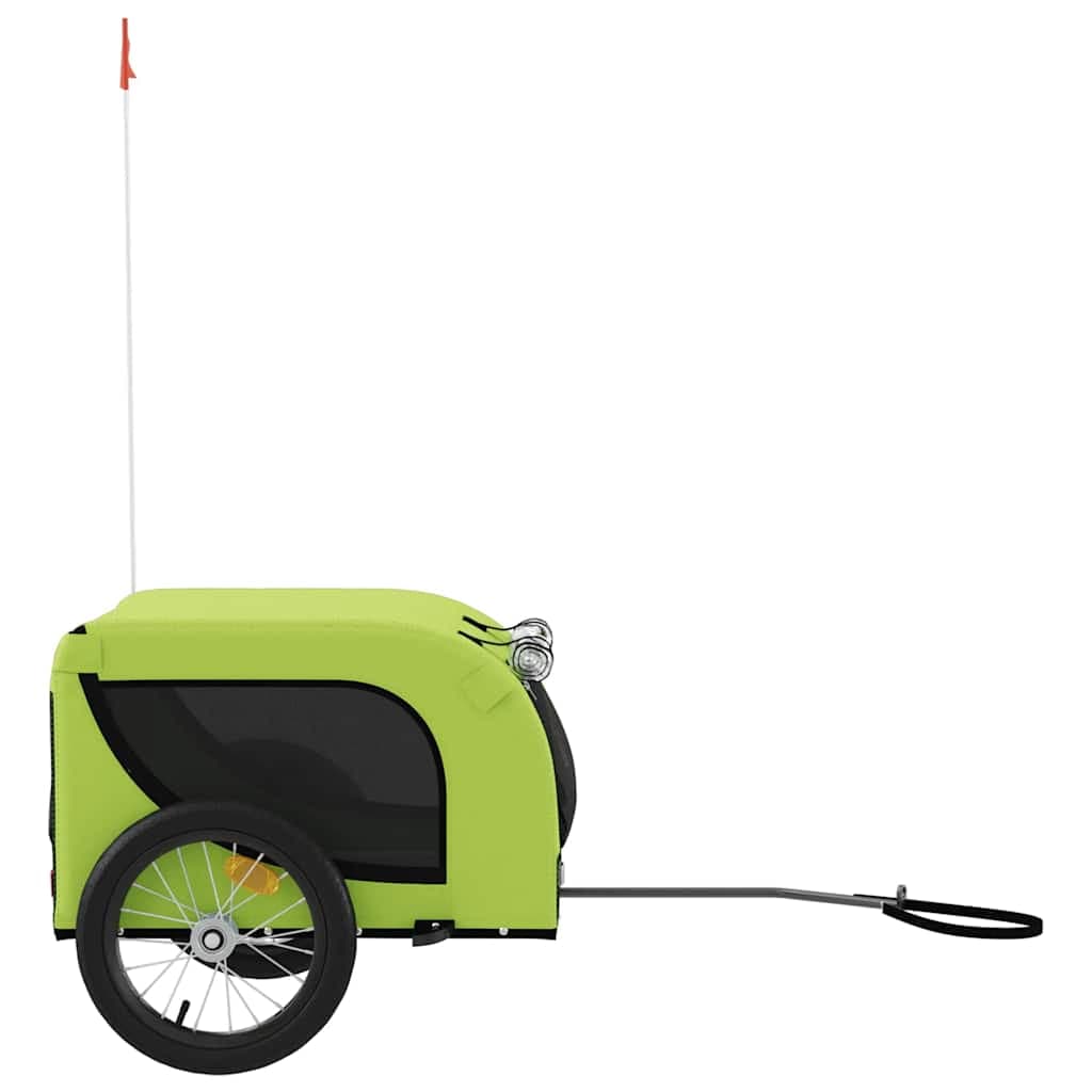 Rimorchio da Bici per Animali Verde e Nero Oxford e Ferro — miniatura 4 di 10