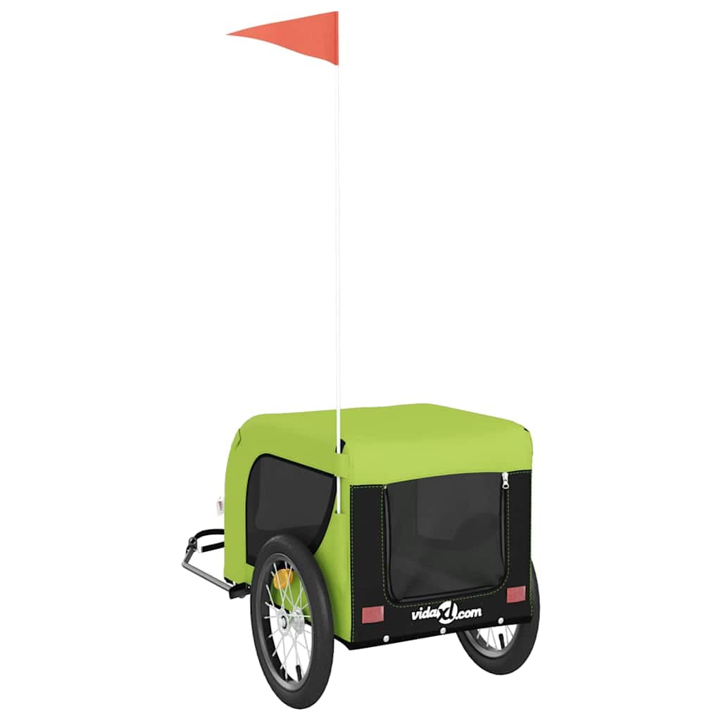 Rimorchio da Bici per Animali Verde e Nero Oxford e Ferro — miniatura 6 di 10