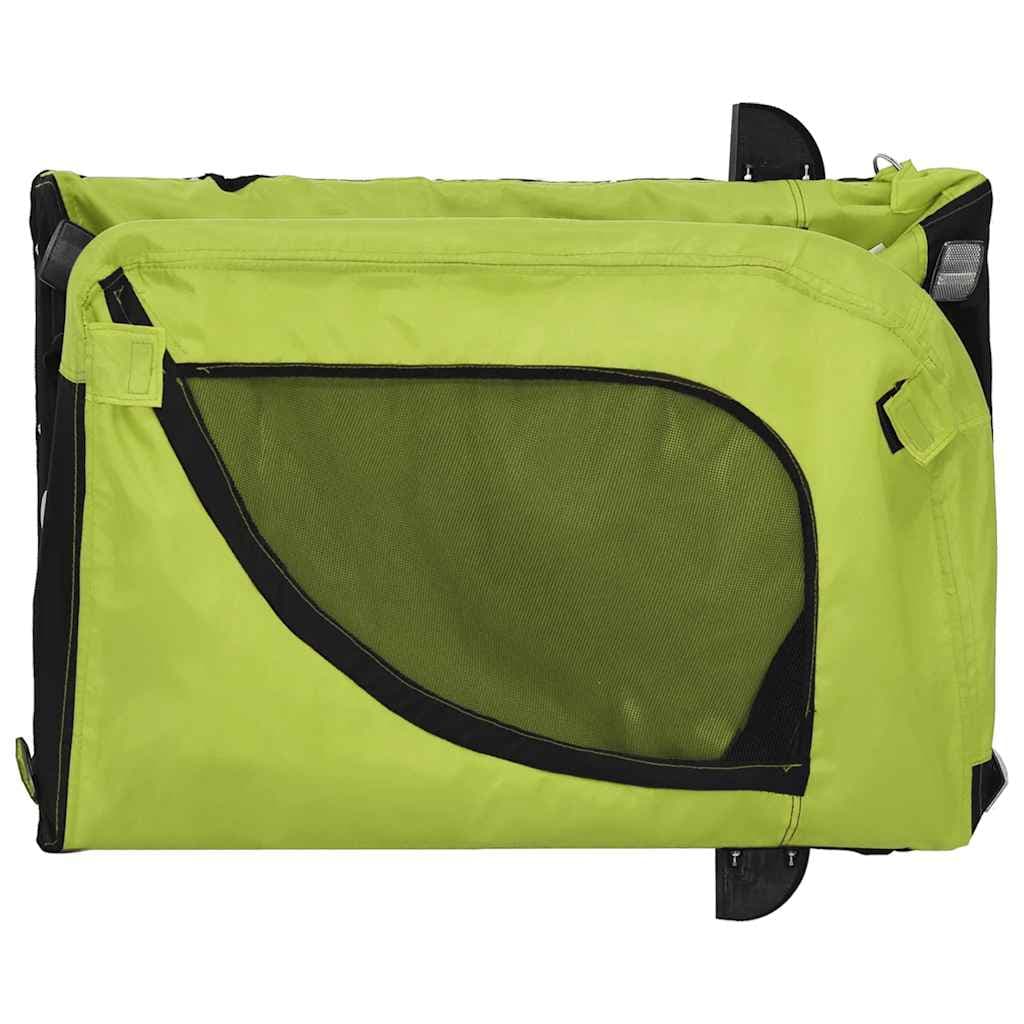 Rimorchio da Bici per Animali Verde e Nero Oxford e Ferro — miniatura 7 di 10