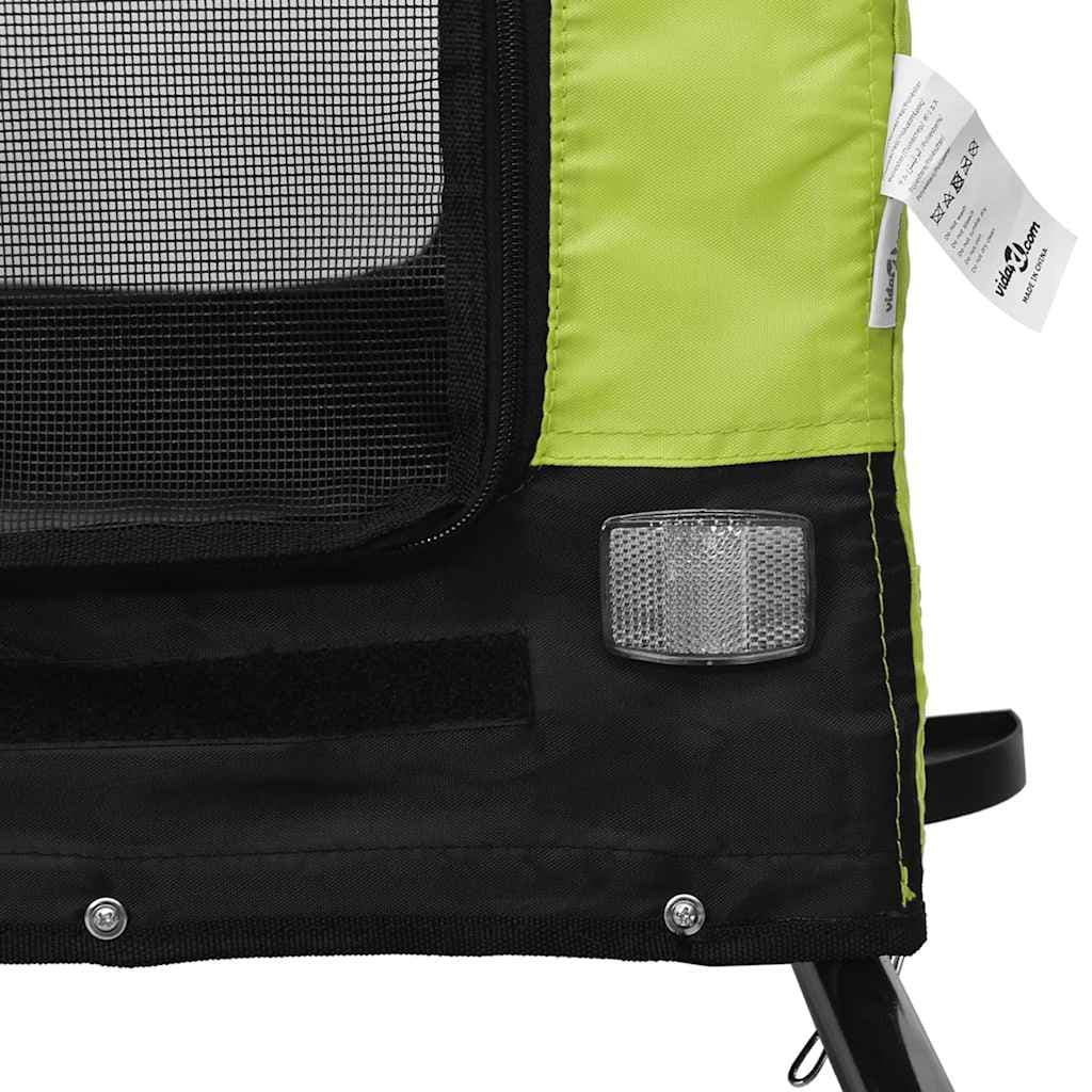 Rimorchio da Bici per Animali Verde e Nero Oxford e Ferro — miniatura 8 di 10