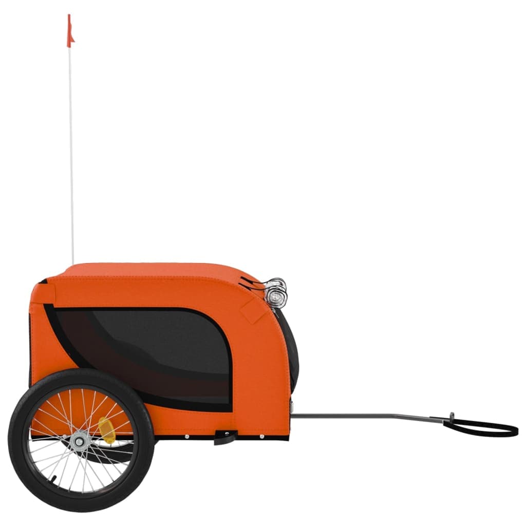 Rimorchio da Bici per Animali Arancione e Nero Oxford e Ferro — miniatura 4 di 10