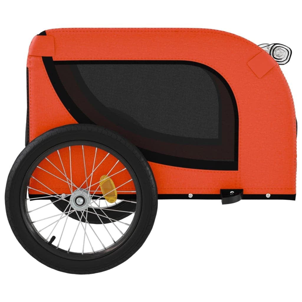 Rimorchio da Bici per Animali Arancione e Nero Oxford e Ferro — miniatura 5 di 10