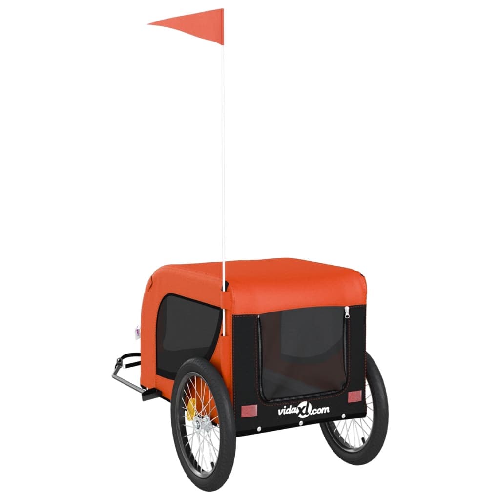Rimorchio da Bici per Animali Arancione e Nero Oxford e Ferro — miniatura 6 di 10