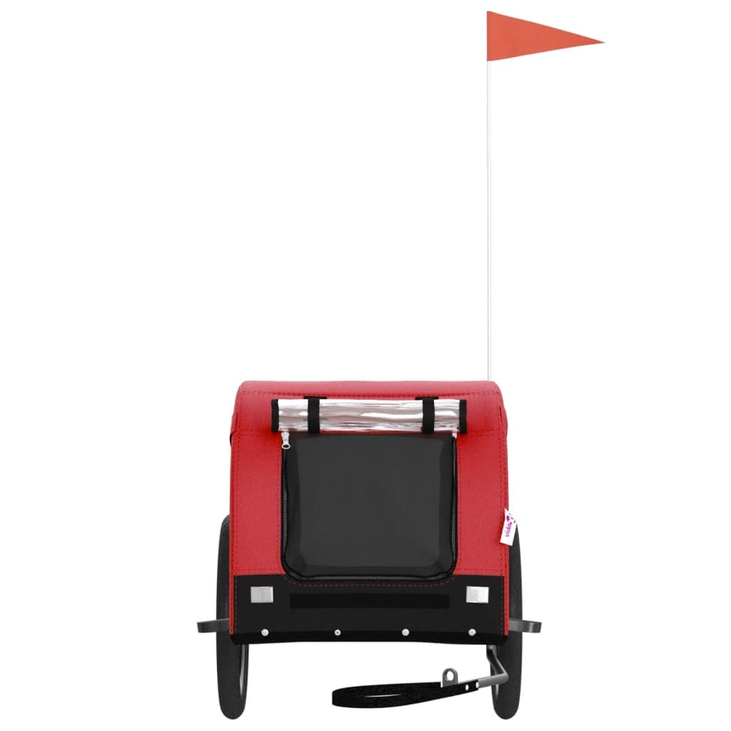 Rimorchio da Bici per Animali Rosso e Nero Oxford e Ferro — miniatura 3 di 10