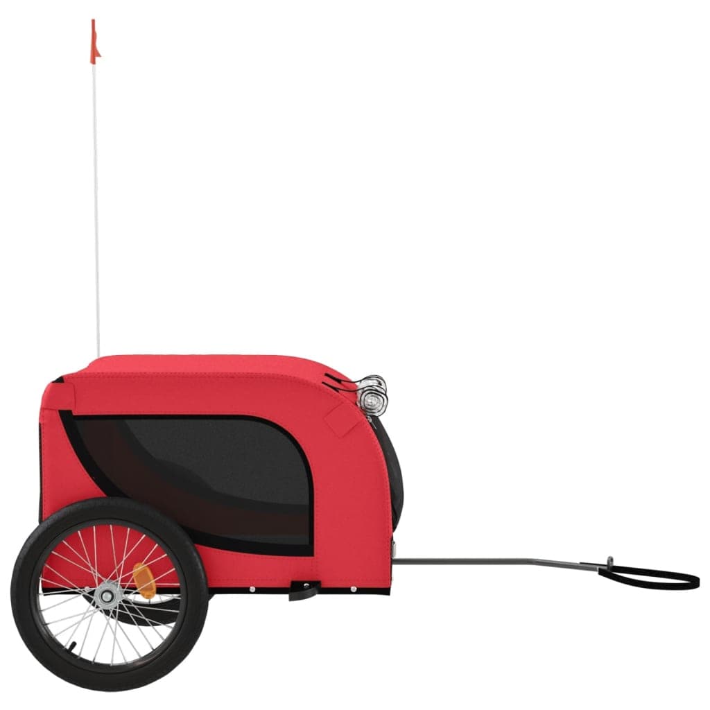 Rimorchio da Bici per Animali Rosso e Nero Oxford e Ferro — miniatura 4 di 10