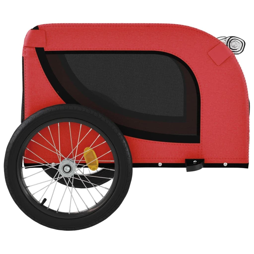 Rimorchio da Bici per Animali Rosso e Nero Oxford e Ferro — miniatura 5 di 10