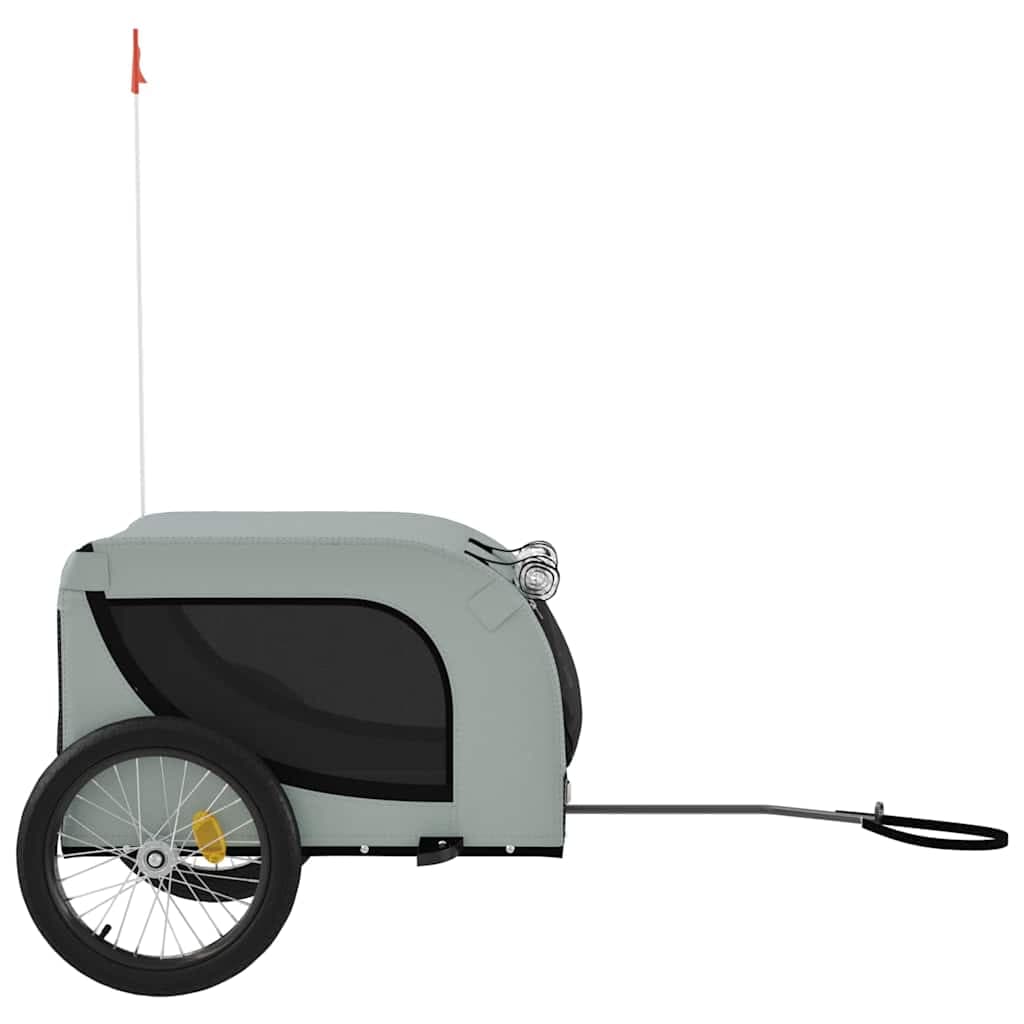 Rimorchio da Bici per Animali Grigio e Nero Oxford e Ferro — miniatura 4 di 10