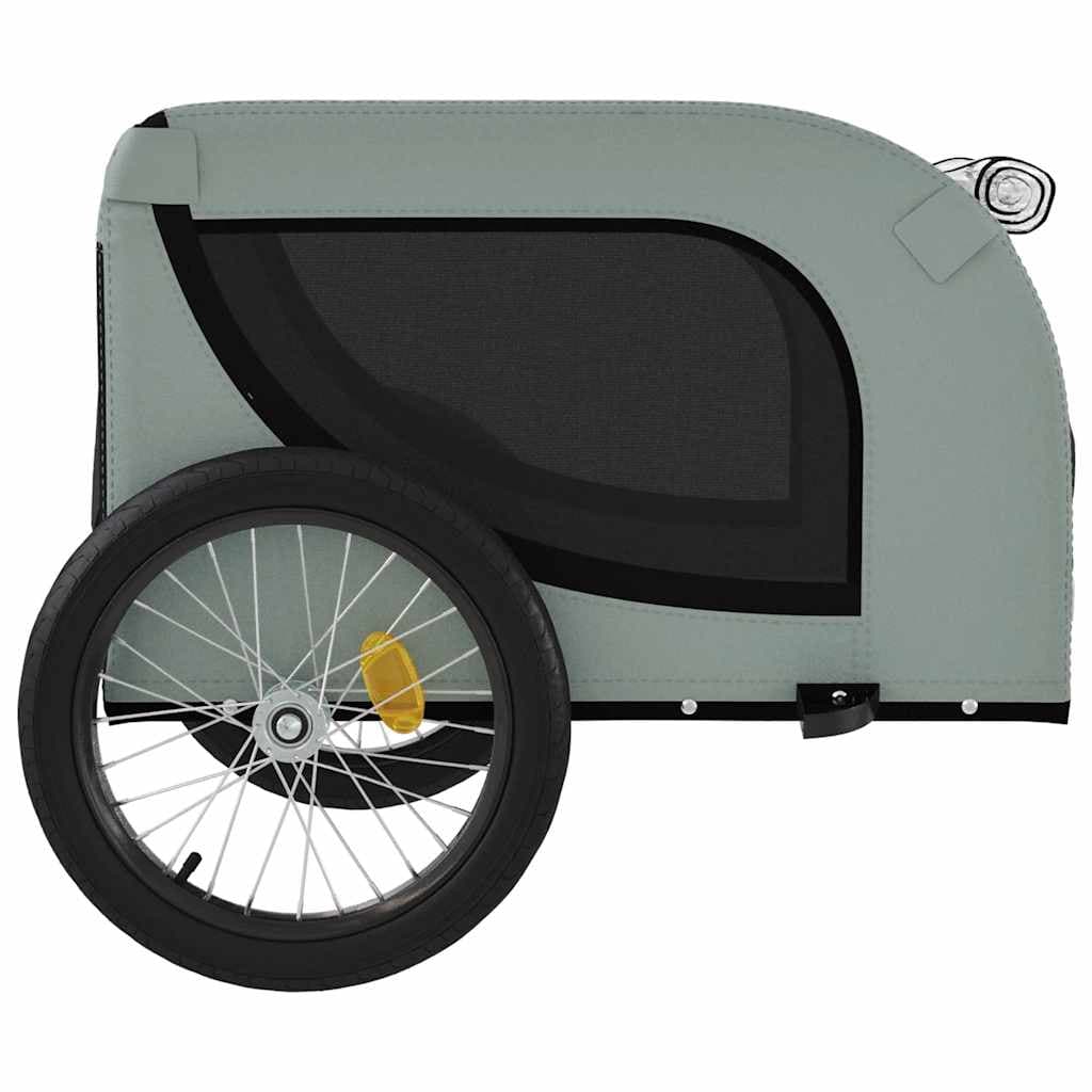 Rimorchio da Bici per Animali Grigio e Nero Oxford e Ferro — miniatura 5 di 10