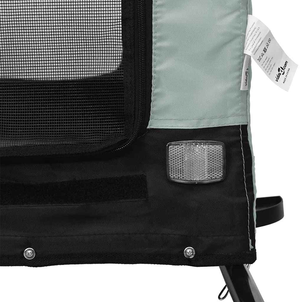 Rimorchio da Bici per Animali Grigio e Nero Oxford e Ferro — miniatura 8 di 10
