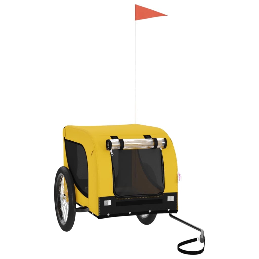 Rimorchio da Bici per Animali Giallo e Nero Oxford e Ferro — miniatura 2 di 10
