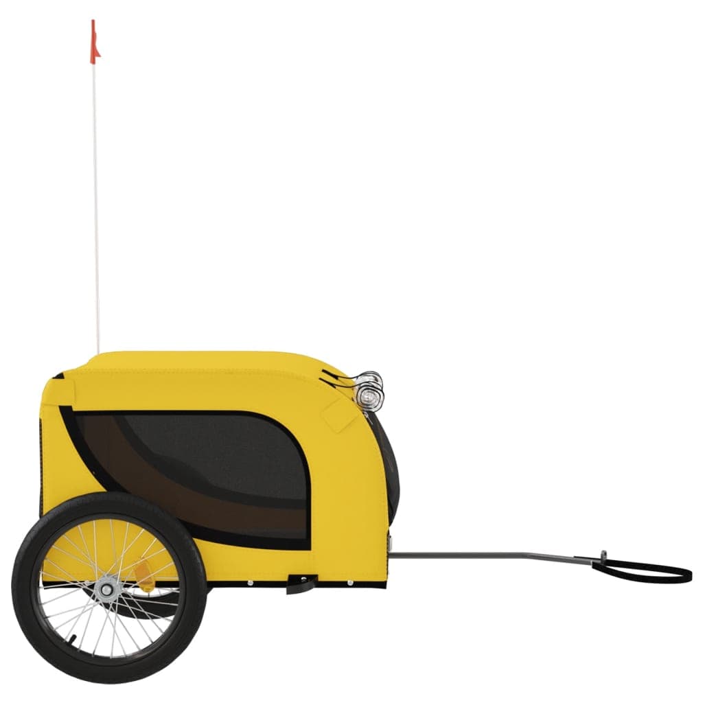 Rimorchio da Bici per Animali Giallo e Nero Oxford e Ferro — miniatura 4 di 10